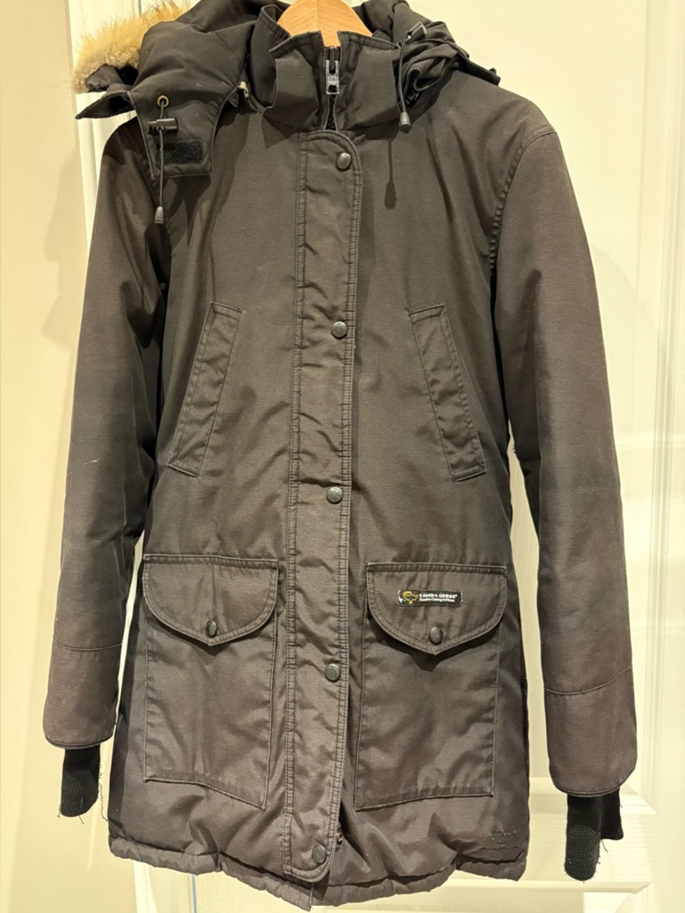 Vintage Canada Goose Trillium Down-Filled Winter Coat with Fur Trim Hood